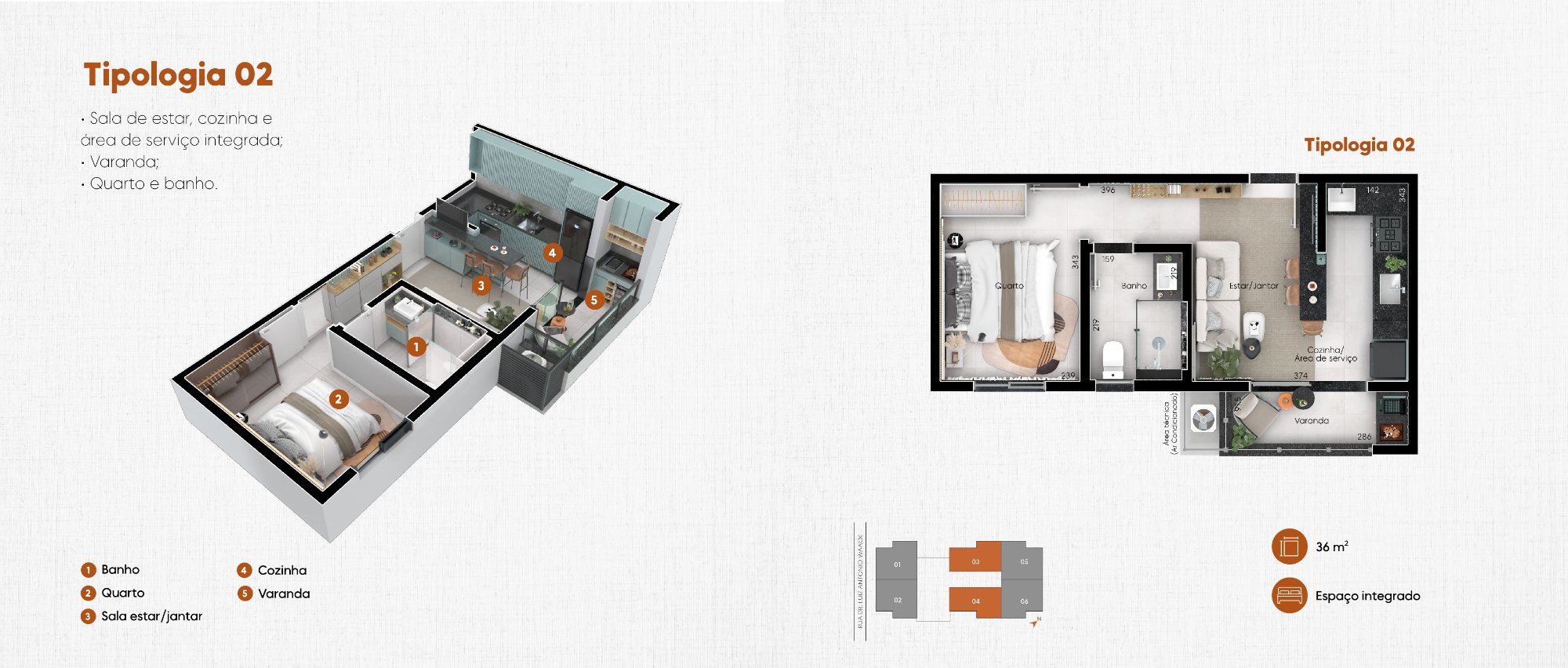 Tipologia 02 — 36m²
